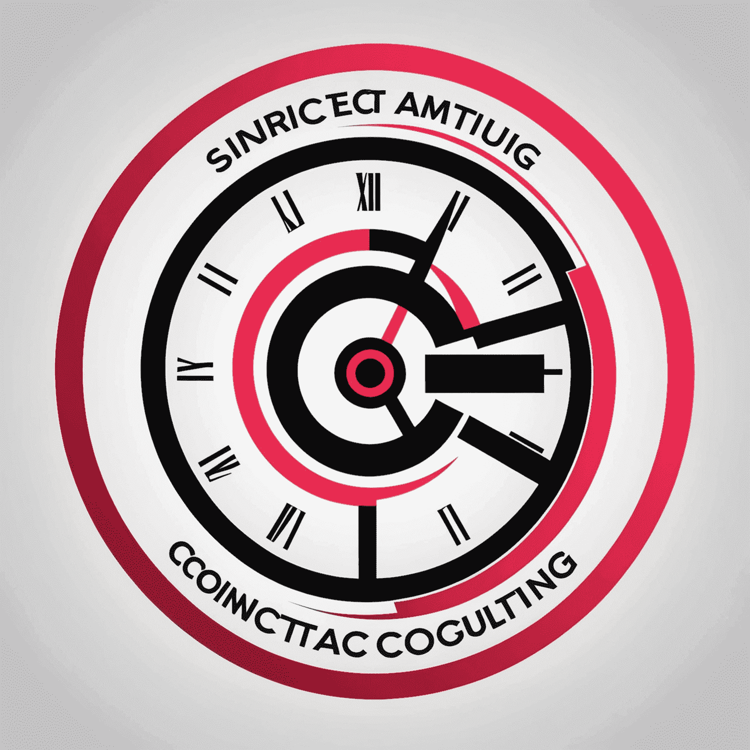 Immediate Consulting Agency Logo - A modern, sleek design incorporating red, pink, and black elements, symbolizing speed and efficiency