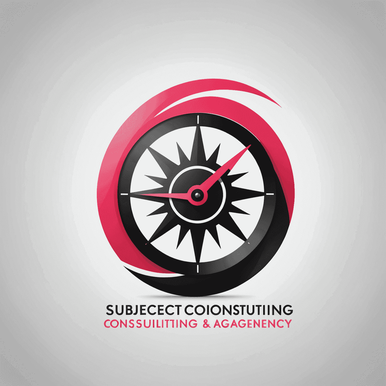 Immediate Consulting Agency Logo - A modern, sleek design incorporating red, pink, and black elements, symbolizing speed and efficiency